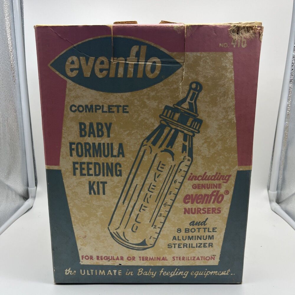 Vintage Evenflo Baby Feeding Kit w/Glass Bottles